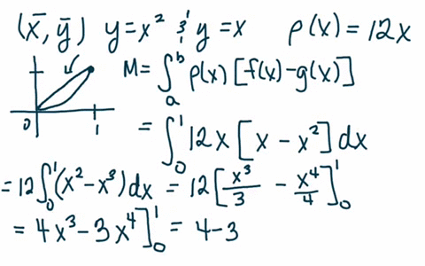 find-the-center-of-mass-of-a-thin-plate-covering-the-region-bounded-below-by-the-parabola-yx2-and-2