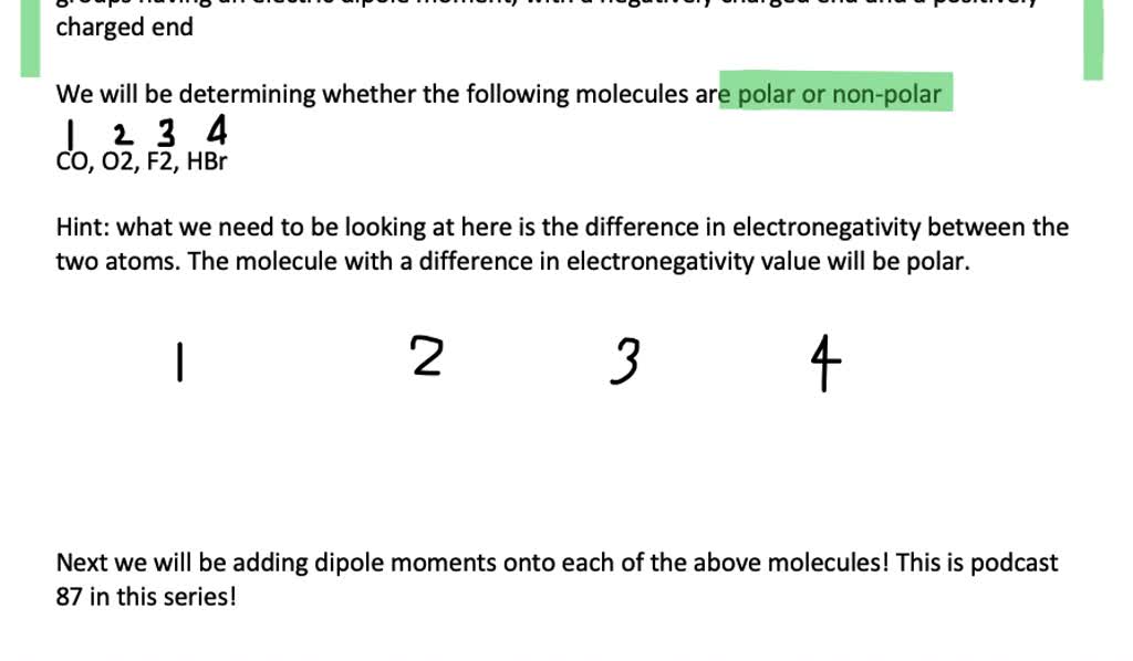 Solvedclassify Each Of The Following Molecules As Polar Or Nonpolar 102103 A Hbr B Sio2 3713