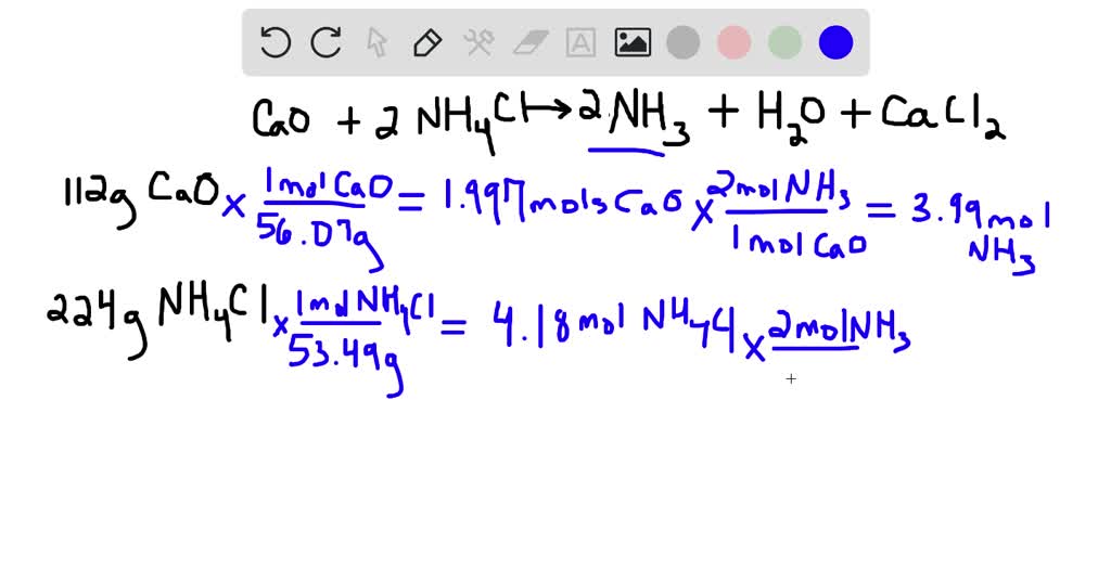 SOLVED:Ammonia gas can be prepared by the reaction CaO(s)+2 NH4 Cl(s ...