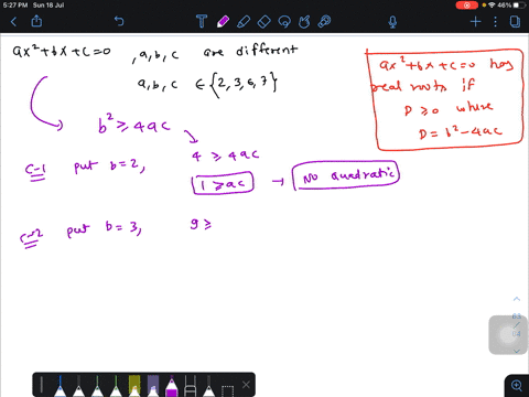 SOLVED:The number of quadratic equations that can be formed by taking ...
