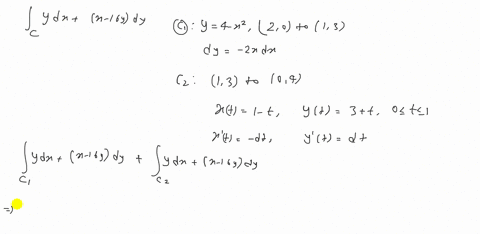find-int_cy-d-xx-16-y-d-y-along-each-of-the-given-curves-from-20-to-04-the-parabola-y4-x2-from-20-to