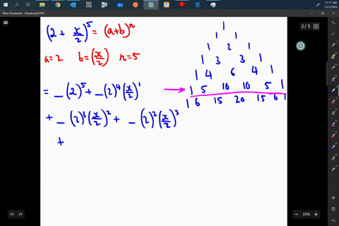 use-pascals-triangle-to-expand-the-expression-left2fracx2right5
