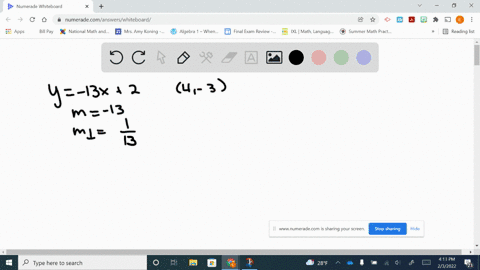 find-the-equation-of-the-line-perpendicular-to-y-13-x2-and-passing-through-4-3