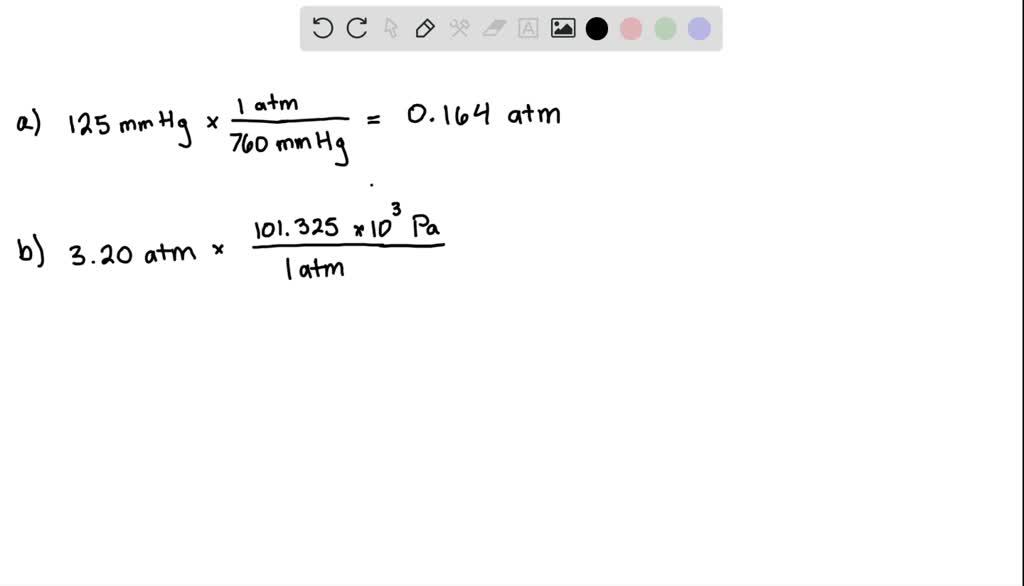 Convert Each Of The Following Into The Unit Specified A 125 Mm Hg 