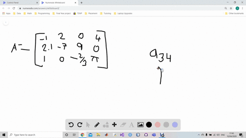 use-the-following-matrix-aleftbeginarrayrrrr-1-2-0-4-21-7-9-0-1-0-frac23-piendarrayright-find-a_34