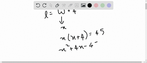 write-an-equation-and-solve-a-rectangular-rug-is-4-mathrmft-longer-than-it-is-wide-if-its-area-is-45