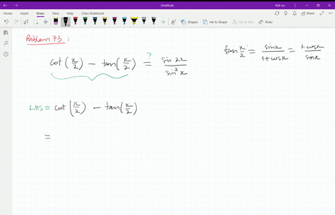 for-each-equation-either-prove-that-it-is-an-identity-or-prove-that-it-is-not-an-identity-cot-fracx2
