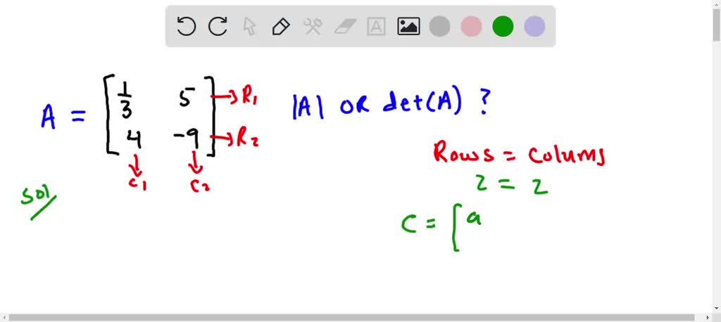 SOLVED:Find The Determinant Of The Given Matrix Using Cofactor ...