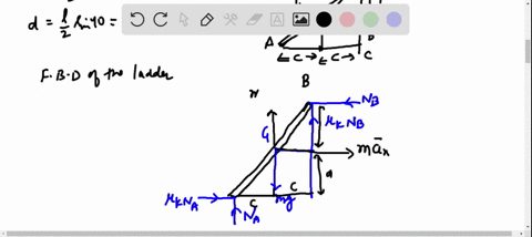 a-40-lb-ladder-rests-against-a-wall-when-the-bottom-begins-to-slide-out-the-ladder-is-30-ft-long-and