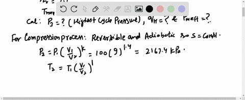 a-gasoline-engine-receives-air-at-10circ-mathrmc-100-mathrmkpa-having-a-compression-ratio-of-9-1-by-