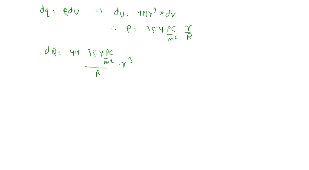 SOLVEDThe volume charge density of a solid nonconducting sphere of radius R=5.60 cm varies with