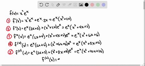 Finding First Expression SOLVED:Find expressions for the first five derivatives of f ( x ) = x ...