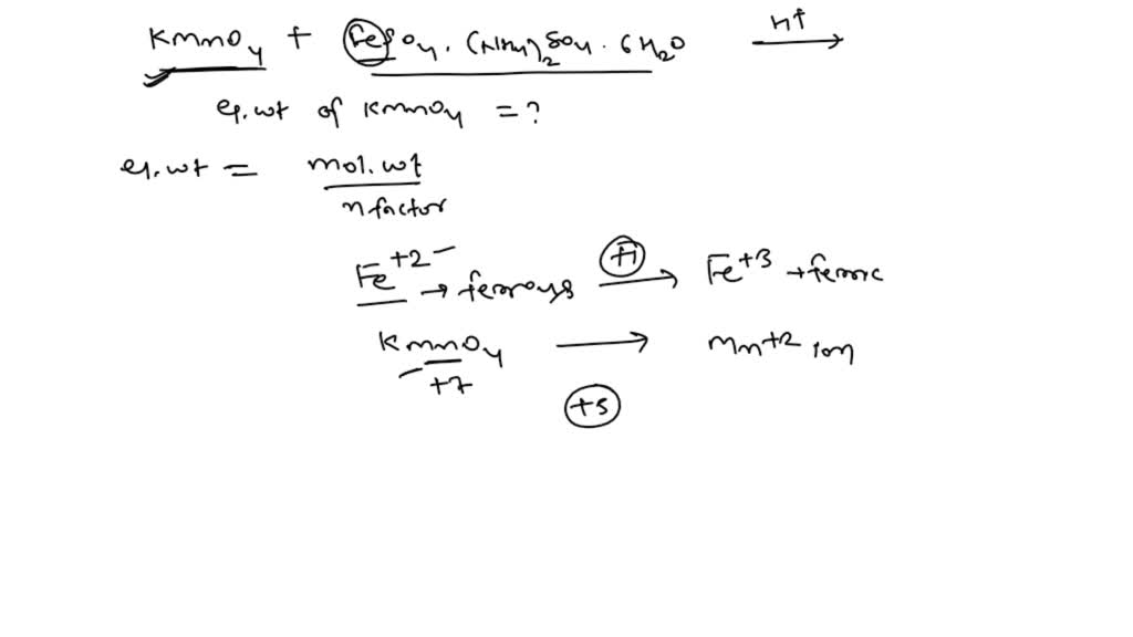 SOLVED:When potassium permanganate is titrated against ferrous ammonium ...