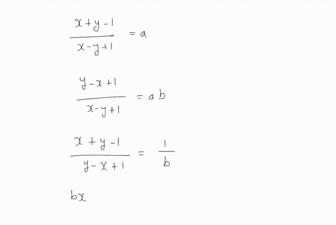 solve-the-following-system-for-x-and-y-in-terms-of-a-and-b-where-a-b-neq-1-leftbeginarrayl-fracxy-1x