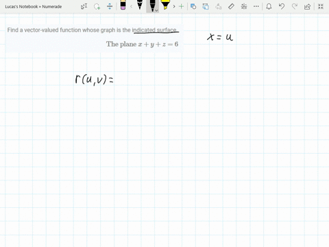 find-a-vector-valued-function-whose-graph-is-the-indicated-surface-text-the-plane-xyz6