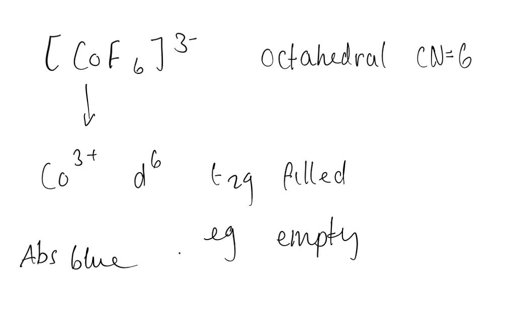 ⏩SOLVED:Consider the complex ion [CoF6]^3-. a. What is the geometry ...