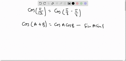 Trigonometric identities Find the exact value of cos(π/ 12) | Numerade image.