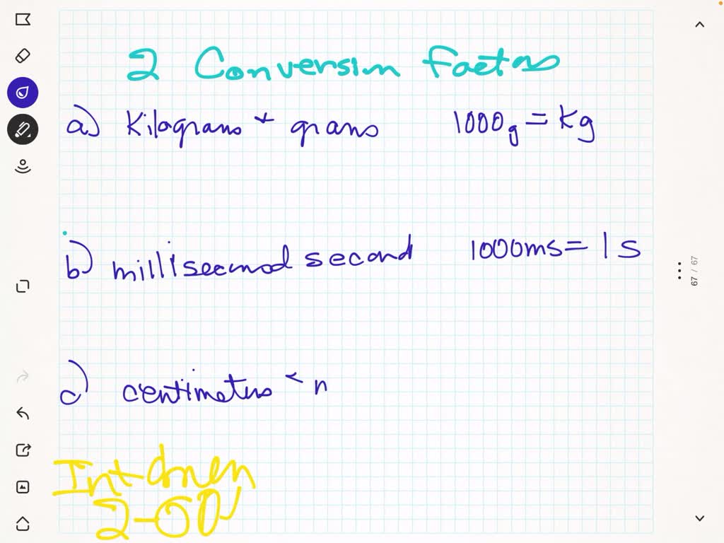 SOLVED Write the two conversion factors that exist between the two