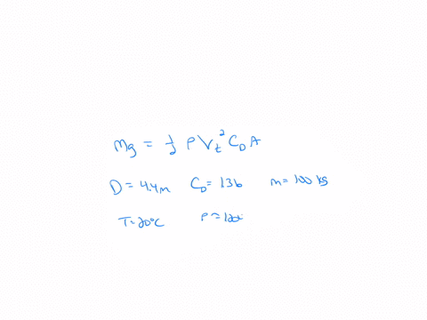 a-parachute-of-an-open-diameter-of-44-mathrmm-has-a-drag-coefficient-of-c_d136-determine-the-termina