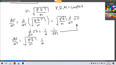 cale-a-show-that-the-fractional-change-in-the-speed-of-sound-d-v-v-due-to-a-very-small-temperature-c
