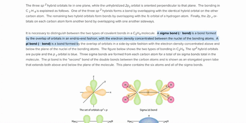 define-a-sigma-bond-and-a-pi-bond-show-how-p-orbitals-overlap-in-a-sigma-bond-and-in-a-pi-bond