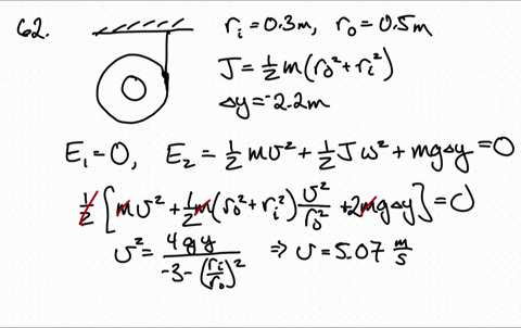 a-uniform-hollow-disk-has-two-pieces-of-thin-light-wire-wrapped-around-its-outer-rim-and-is-supporte