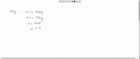 a-10-mathrmkg-object-collides-with-stationary-5-mathrmkg-object-and-after-collision-they-stick-toget
