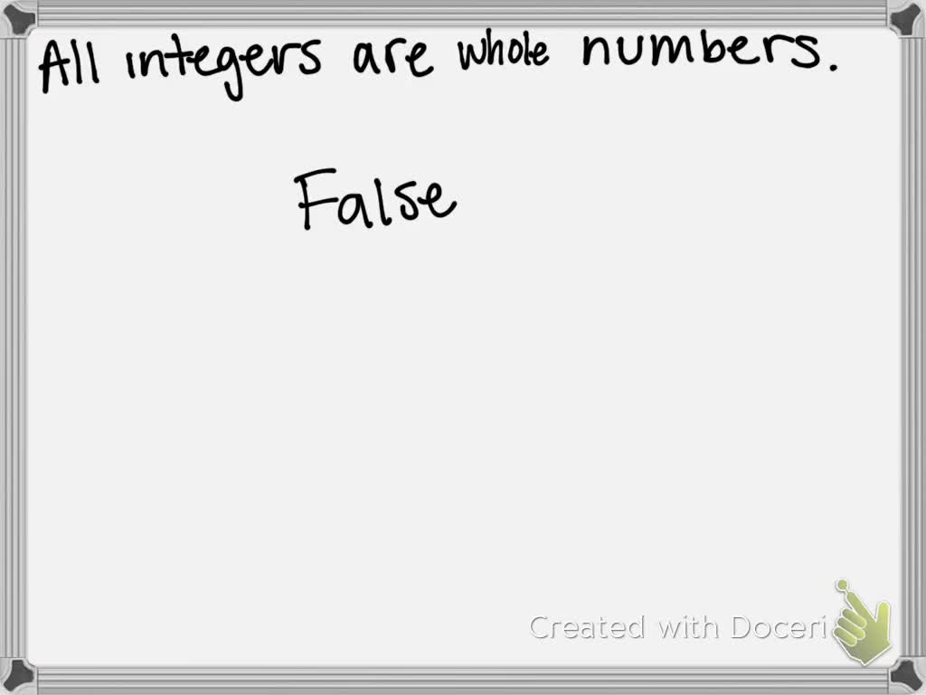 SOLVED:Label each statement as true or false. All integers are whole
