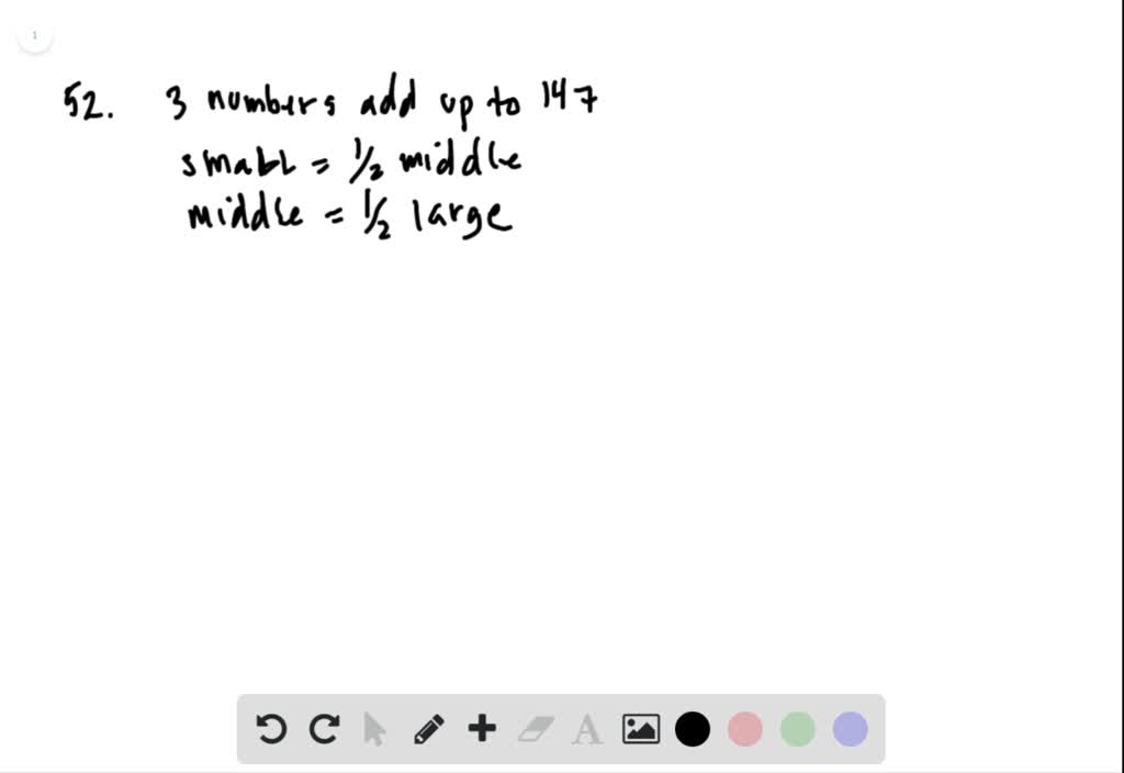 solved-three-numbers-sum-up-to-147-the-smallest-number-is-half-the