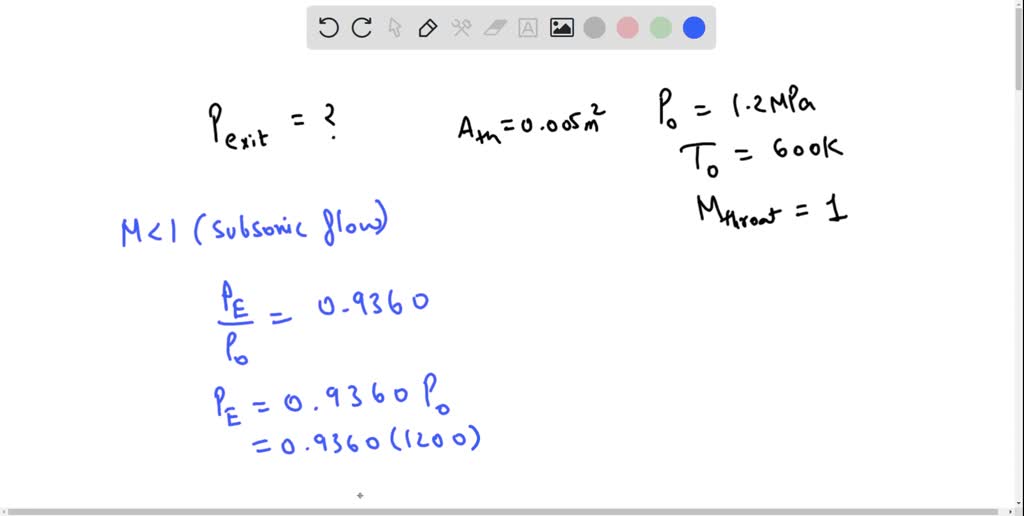 Solved:what Is The Exit Pressure That Will Allow A Reversible Subsonic 