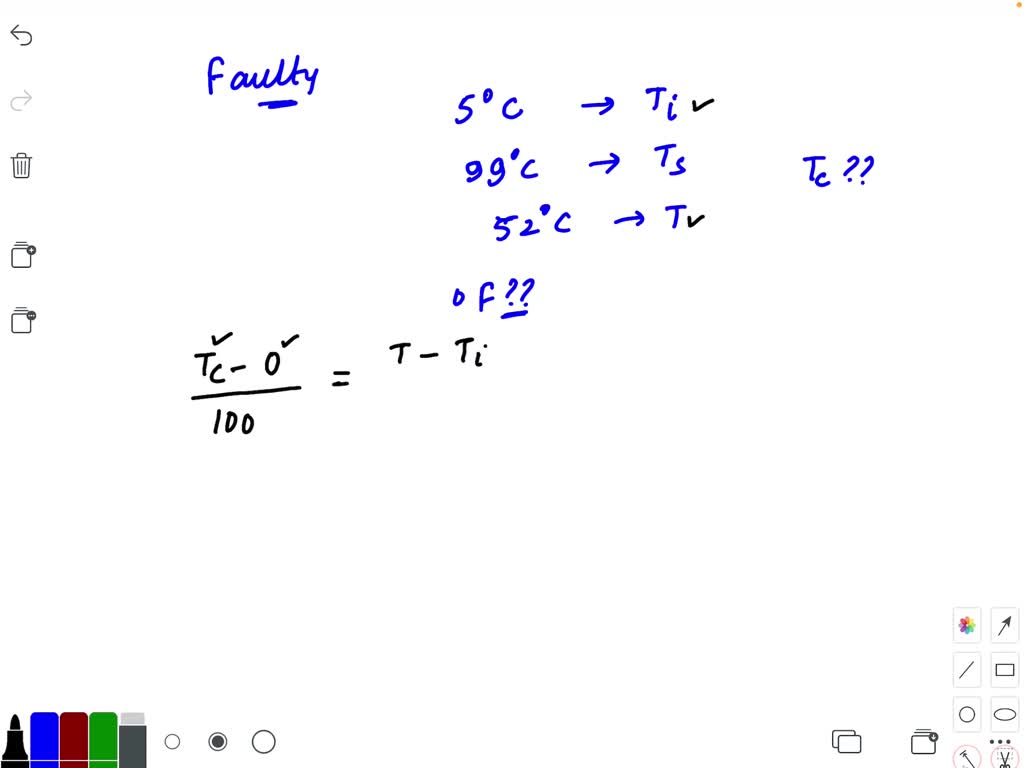 SOLVED A faulty thermometer reads 5C in melting ice and 99C in dry