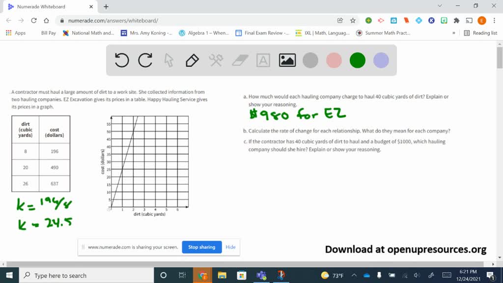 a. Calculate the price of pitrun gravel delivered to the site per cubic yard (bank measure