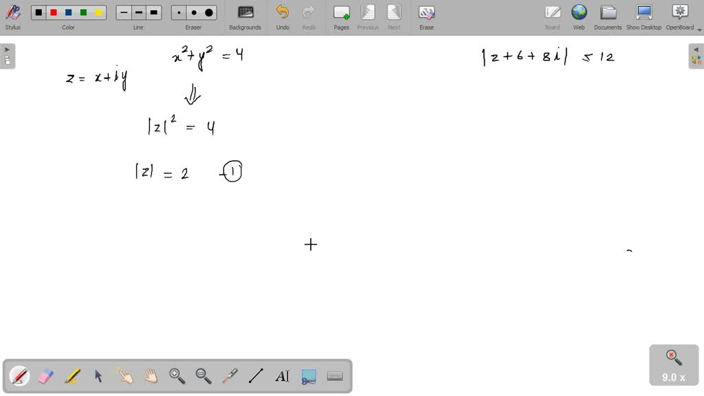 ⏩SOLVEDShow for all complex numbers z on the circle x^2+y^2=4 that