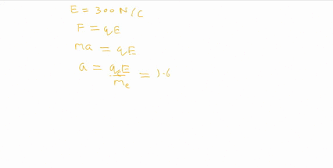 an-electron-is-accelerated-by-a-constant-electric-field-of-magnitude-300-mathrmn-mathrmc-a-find-the-