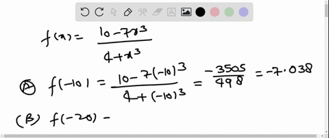 find-each-function-value-and-limit-use-infty-or-infty-where-appropriate-fxfrac10-7-x34x3-a-f-10-b-f-