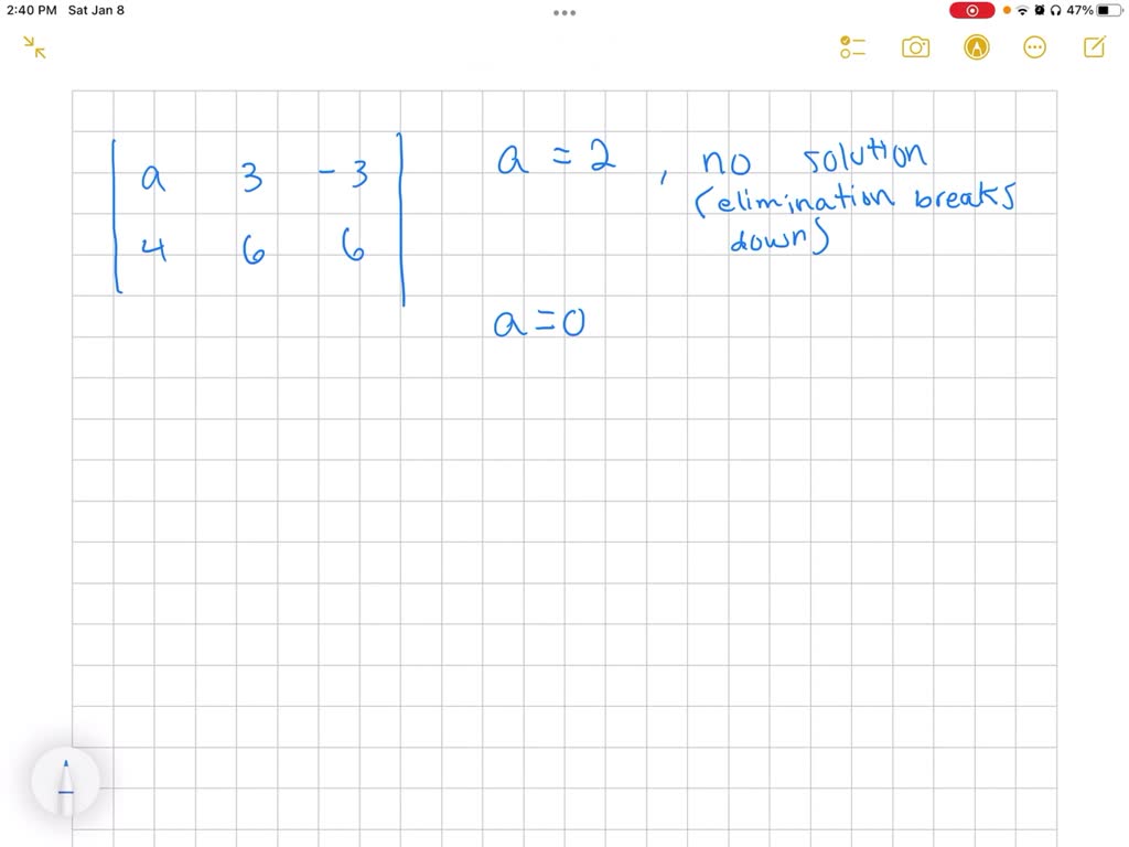 For Which Numbers A Does Elimination Break Down (a) Permanently, And (b ...