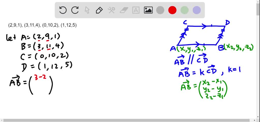 SOLVED:In Exercises 63 and 64, use vectors to show that the points form ...