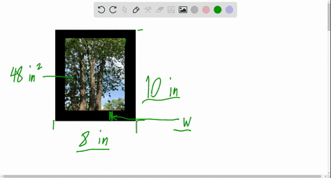the-rectangular-frame-on-a-picture-is-8-in-by-10-in-outside-and-is-of-uniform-width-what-is-the-widt