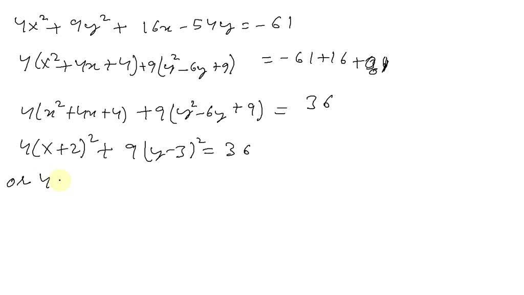 Solved Identify The Conic Section Represented By Each Equation By Writing The Equation In