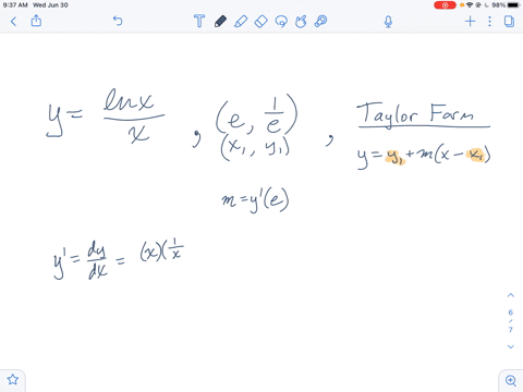determine-an-equation-of-the-tangent-line-to-the-function-at-the-given-point-yfracln-xx-quad-quad-qu