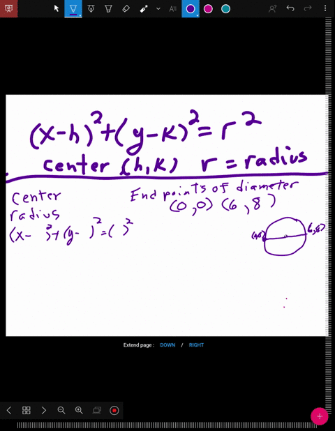 write-the-standard-form-of-the-equation-of-the-circle-with-the-given-characteristics-endpoints-of--9