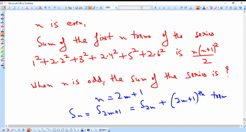 when-n-is-even-the-sum-of-the-first-n-terms-of-the-series-122223224252262ldots-ldots-is-fracnn122-wh