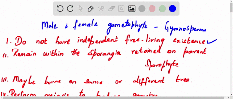 SOLVED:In gymnosperms the male and female gametophyte I Do not have SOLVED:In gymnosperms the male and female gametophyte I Do not have