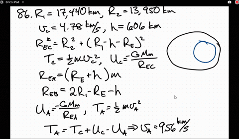 a-satellite-describes-an-elliptic-orbit-of-minimum-altitude-606-km-above-the-surface-of-the-earth-th