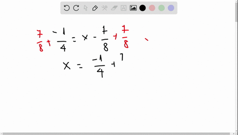is-frac58-a-solution-of-the-equation-frac14x-frac78-2