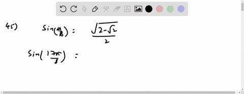 SOLVED:Assume that sin(π/ 8)=(√(2-√(2)))/(2) and use identities to find ...