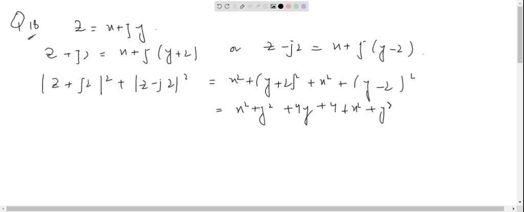 ⏩SOLVED:If z=x+i y, determine the Cartesian equation of the locus of ...