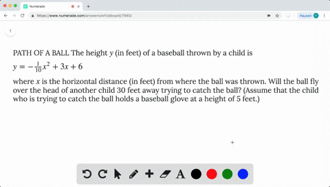 path-of-a-ball-the-height-y-in-feet-of-a-baseball-thrown-by-a-child-is-y-frac110x23x6-where-x-is-the