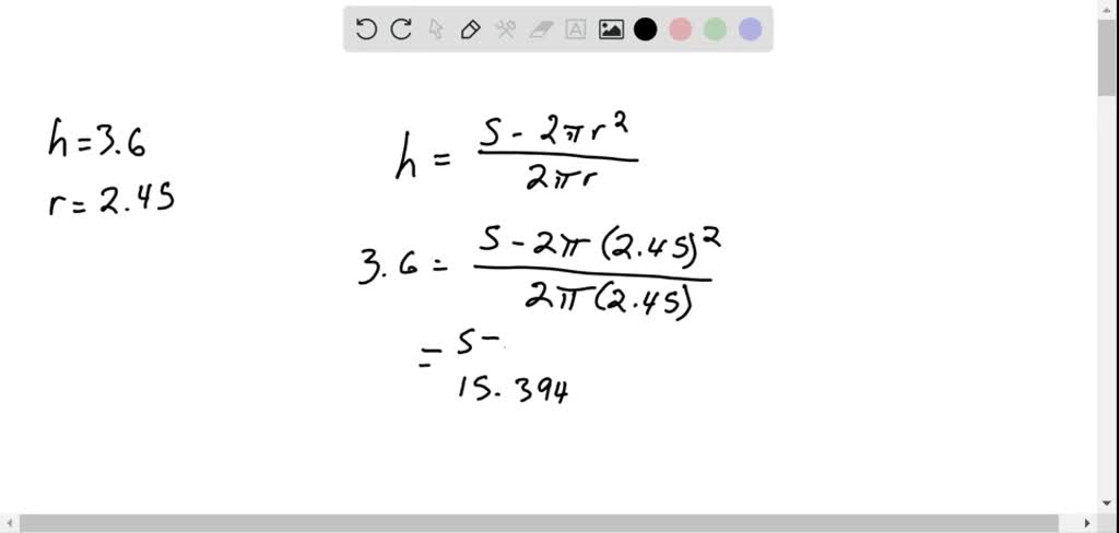 SOLVED a Evaluate frac 1 3 pi R 2 H For R 2 And H 27 Leave pi 