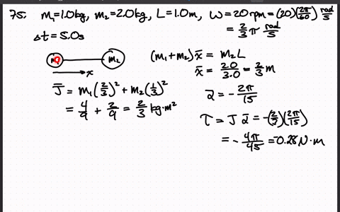a-10-mathrmkg-ball-and-a-20-mathrmkg-ball-are-connected-by-a-10-mathrmm-long-rigid-massless-rod-the-